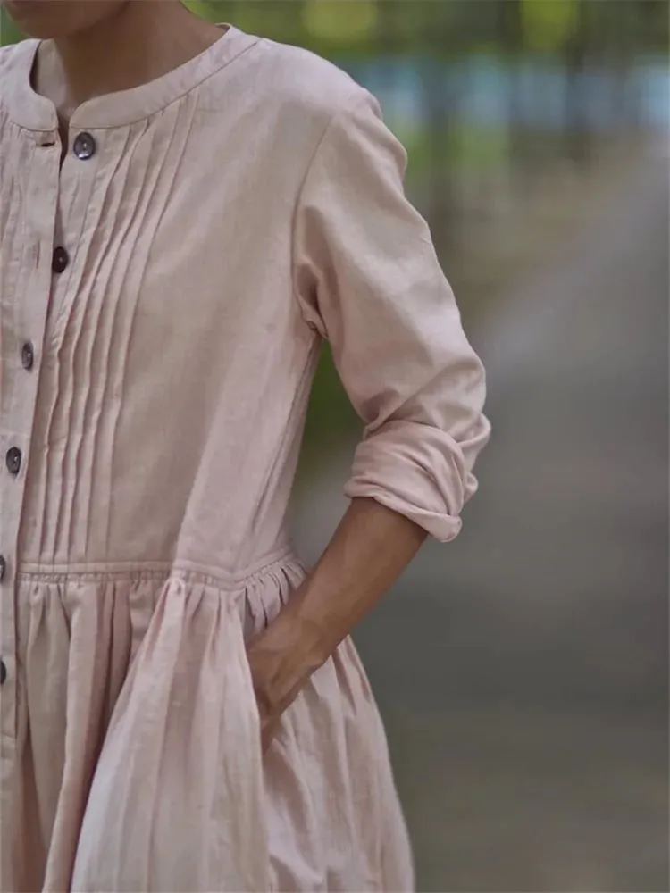 Cotton & Linen Loose Casual Dress