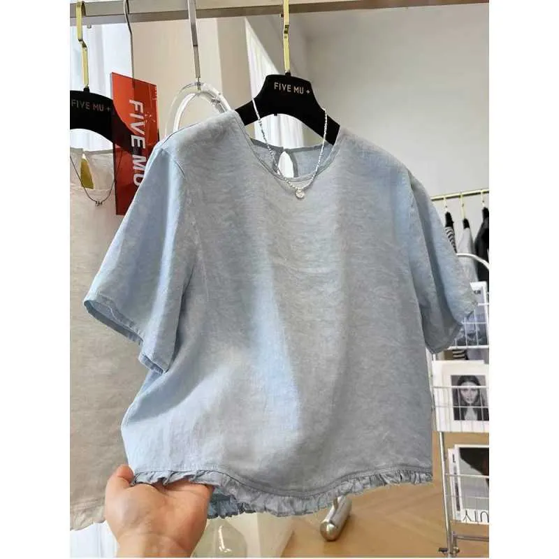 Solid Color Casual Cotton & Linen Shirt