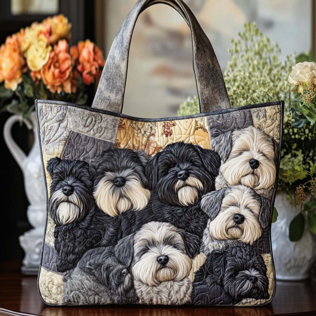 Schnauzer Quilted Tote Bag
