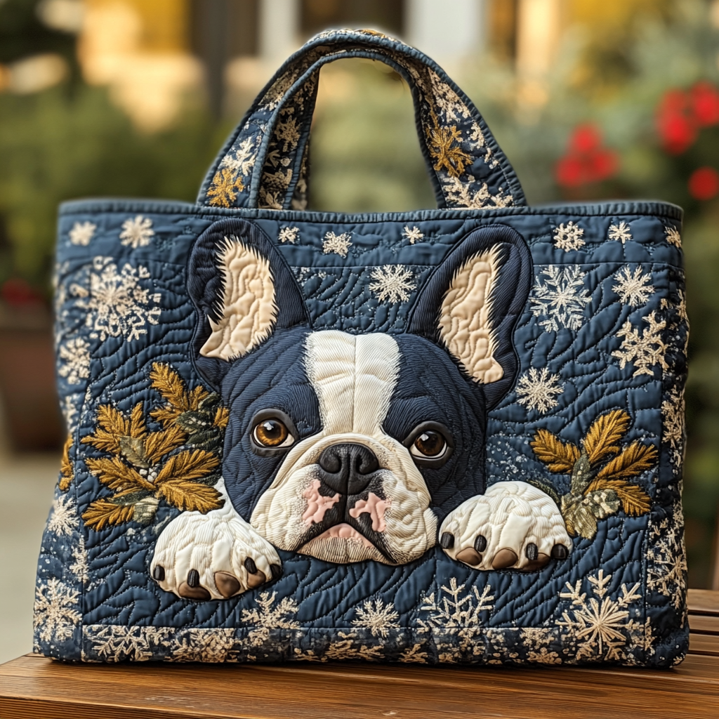 Boston Terrier Quilted Tote Bag