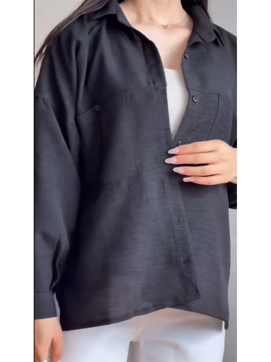 Cotton & Linen Casual Long Sleeve Shirt