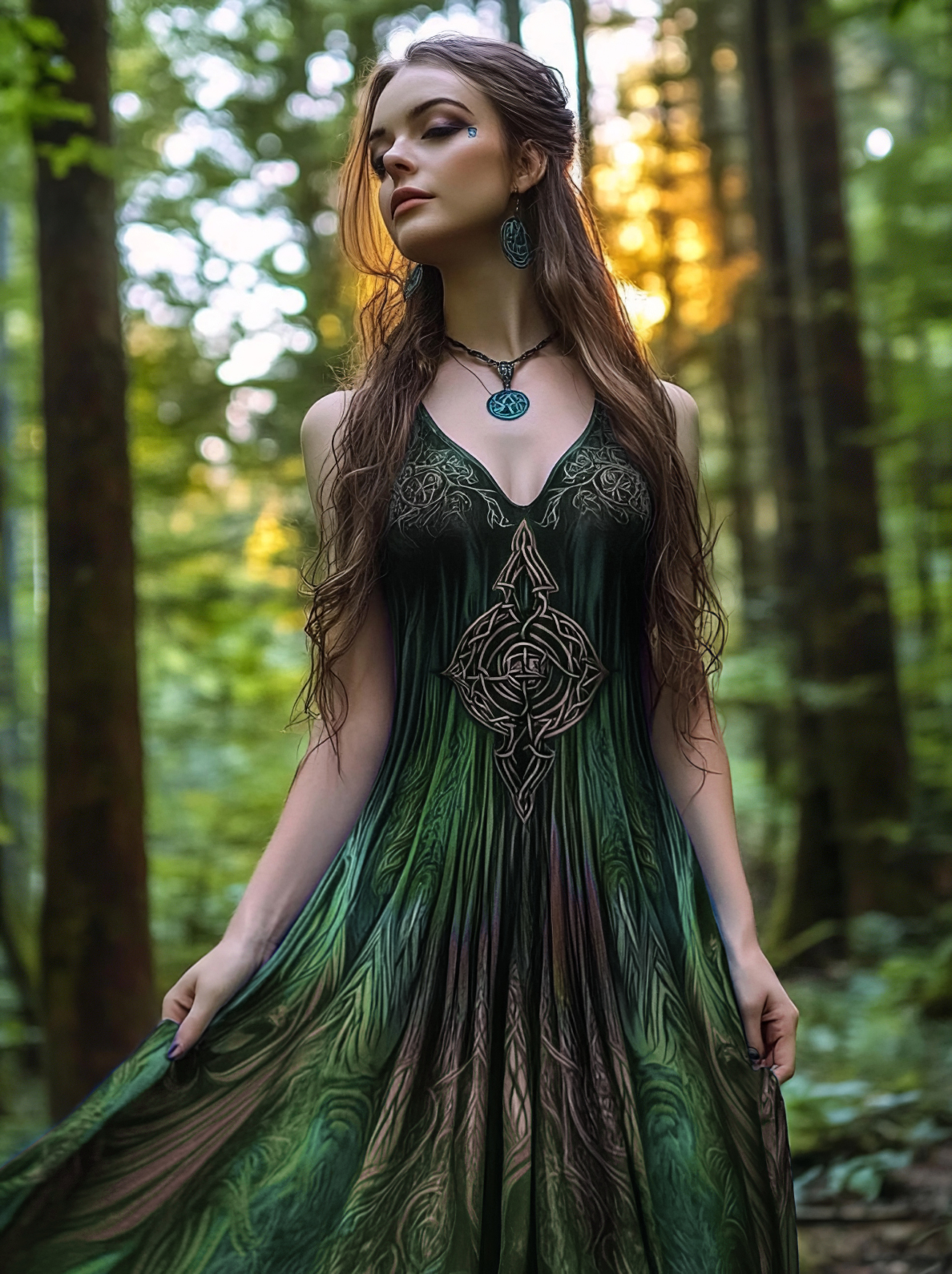 Vintage Viking Gradient Tribal Pattern Comfy Tank Dress