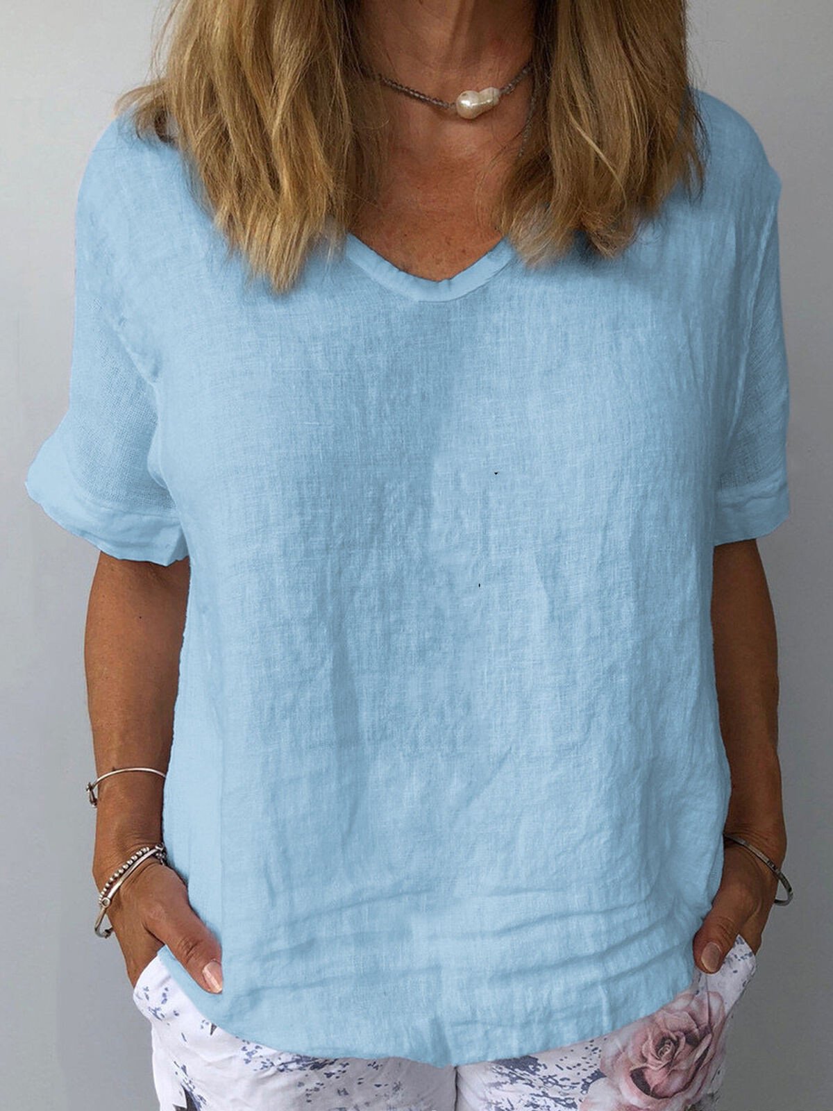 Pure Color Casual Cotton Shirt