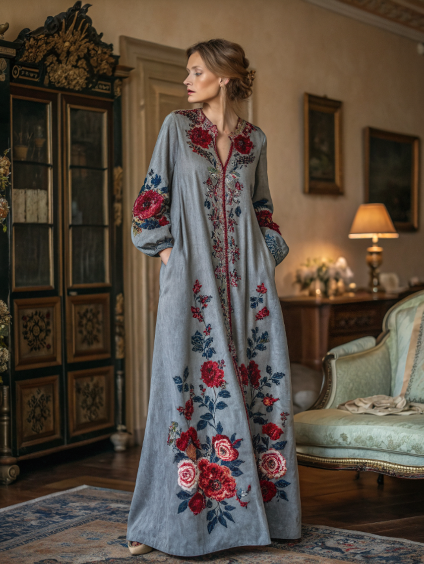 Autumn and winter elegant velvet robe