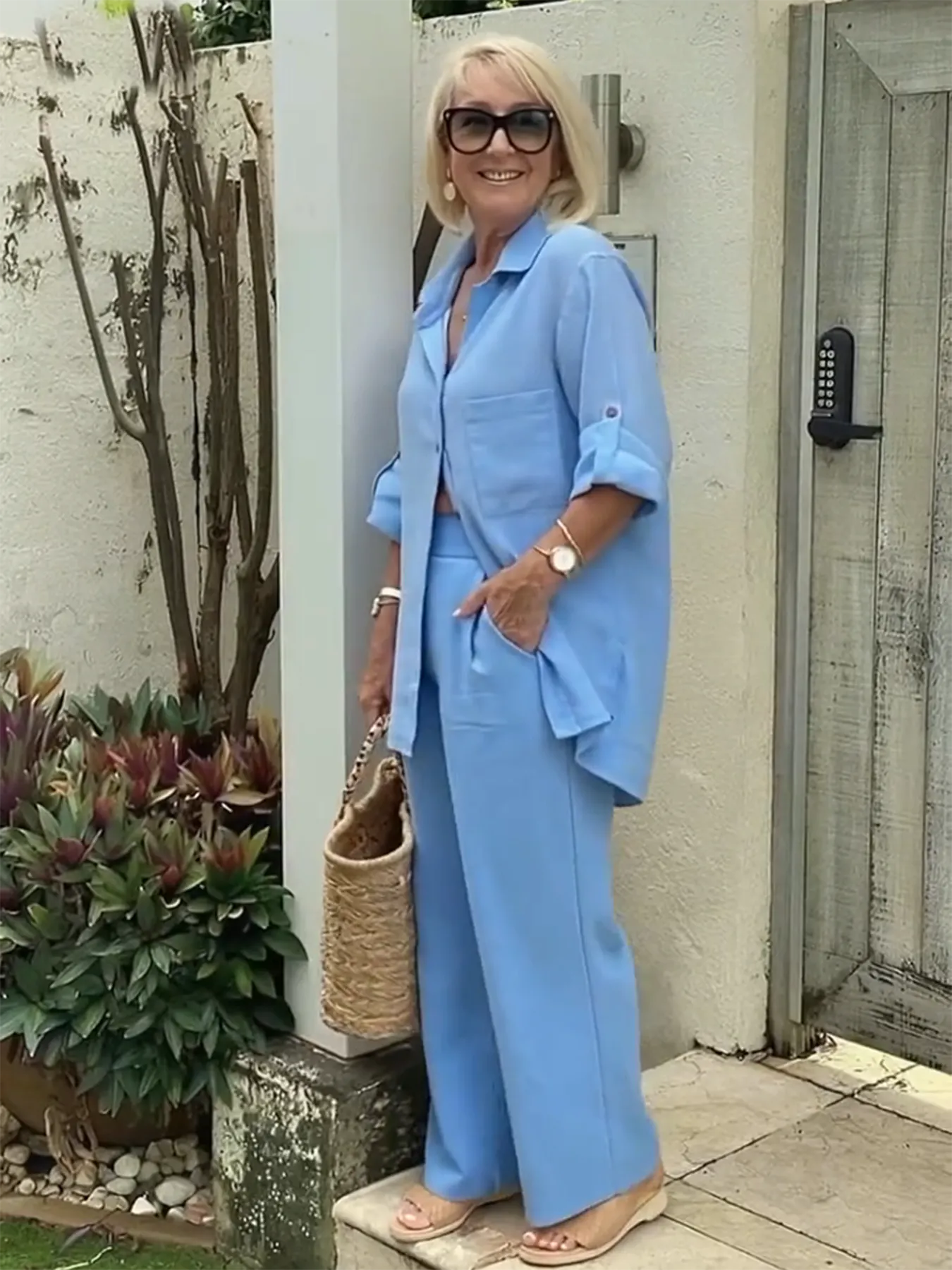 Linen-Blend Two-Piece Set