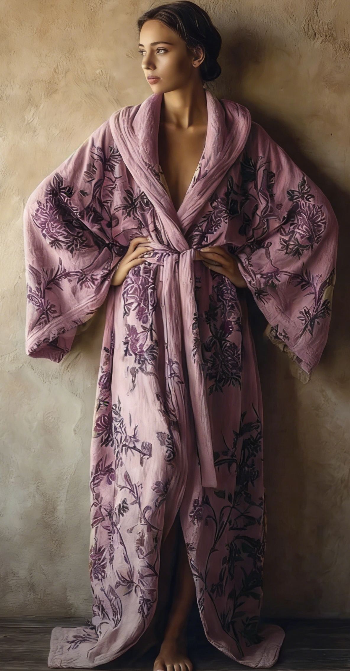 Women's Autumn and Winter Cotton Velvet Blended Robe