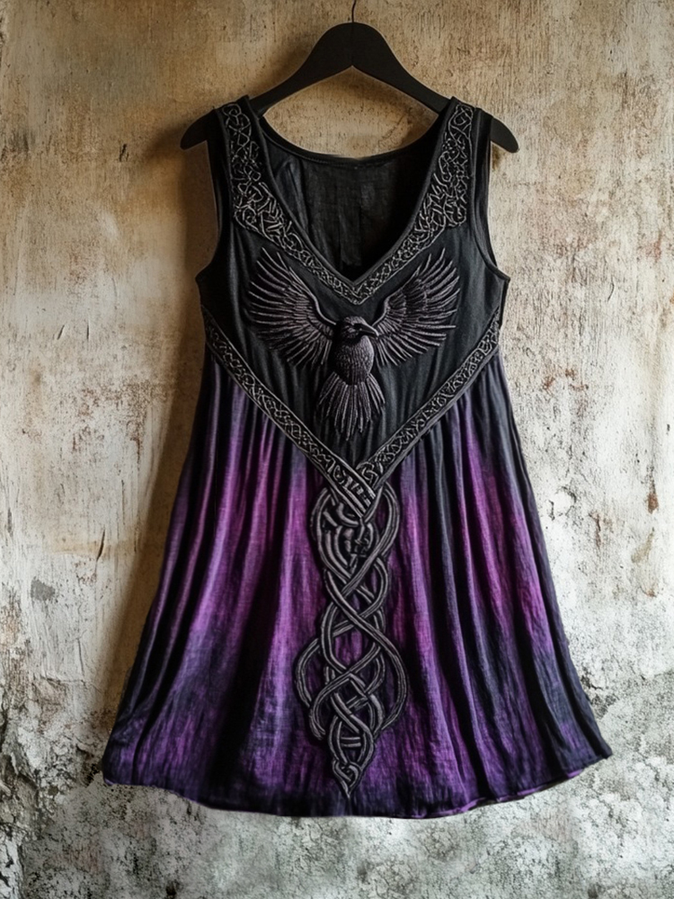Tribal Raven Celtic Knot Gradient Art Blend Tank Top