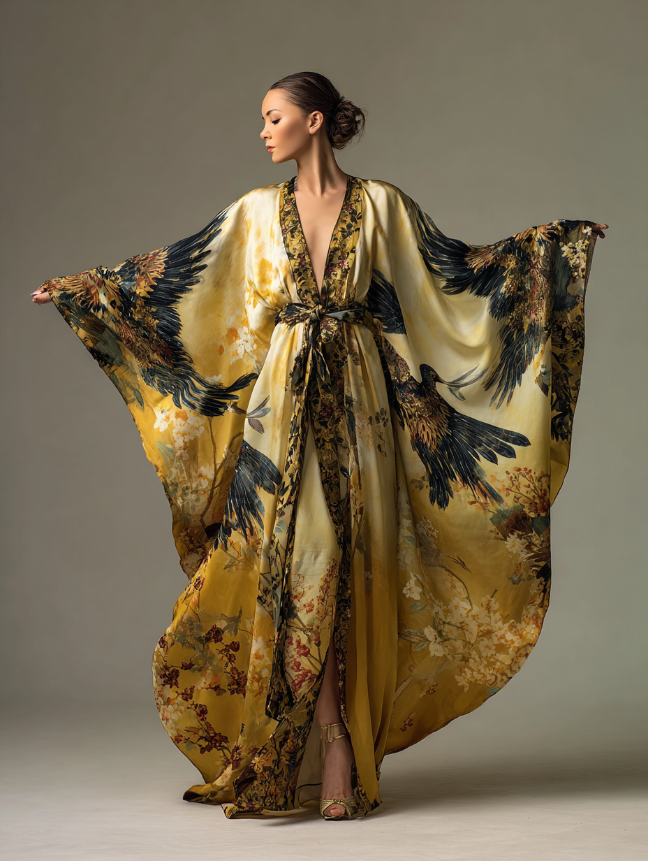 Kimono Silk Robe (Including Belt)