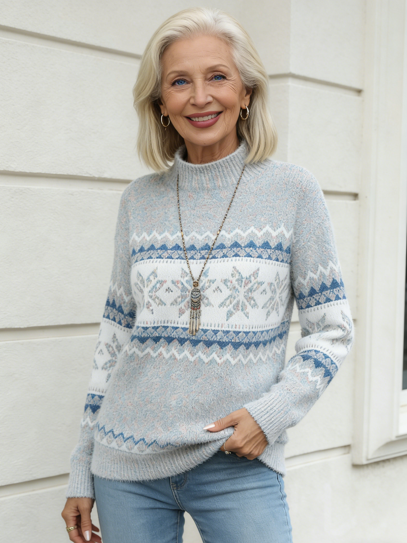 Blush Fair-Isle Knit Sweater
