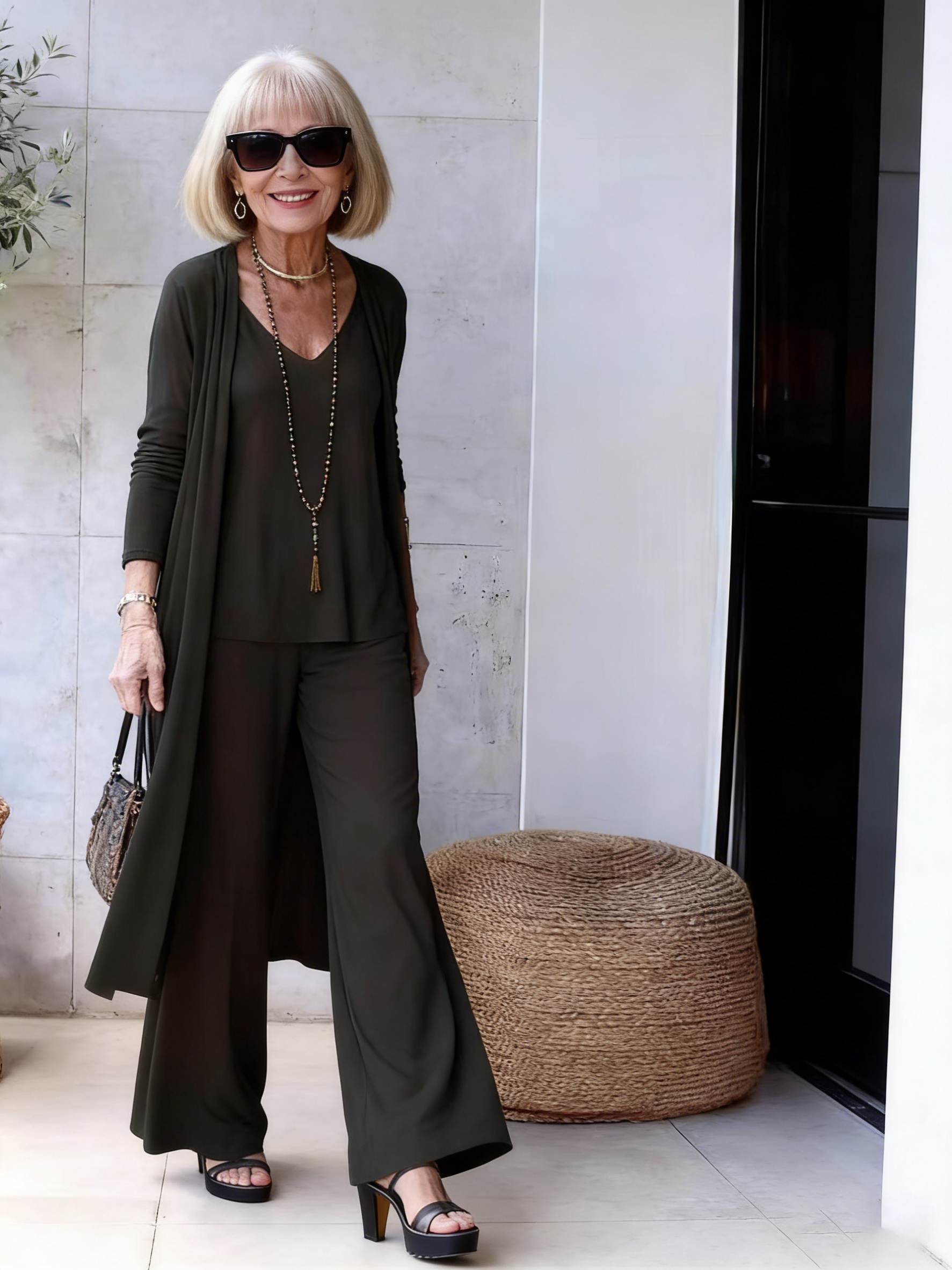 V-Neck Two-Piece Set