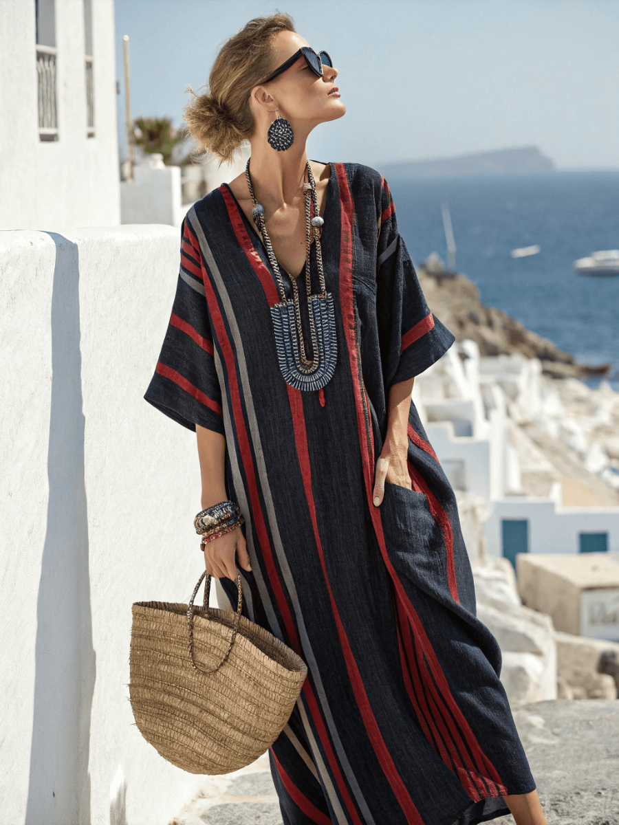 Women's Linen Solid Color Loose Dress