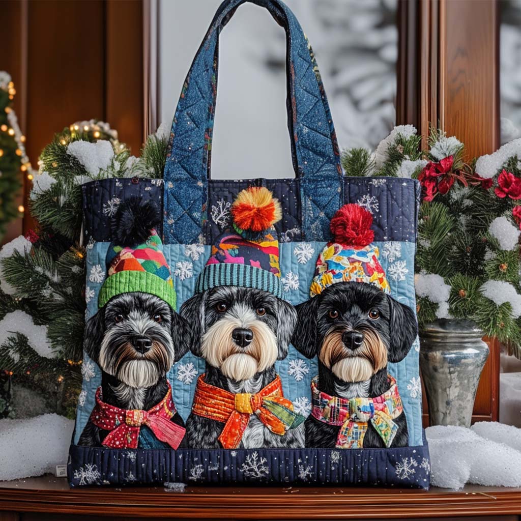 Schnauzer Quilted Tote Bag