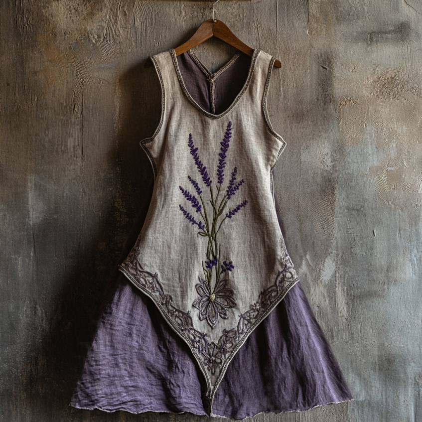 Vintage Celtic Knot With Lavender Pattern Tank Dress