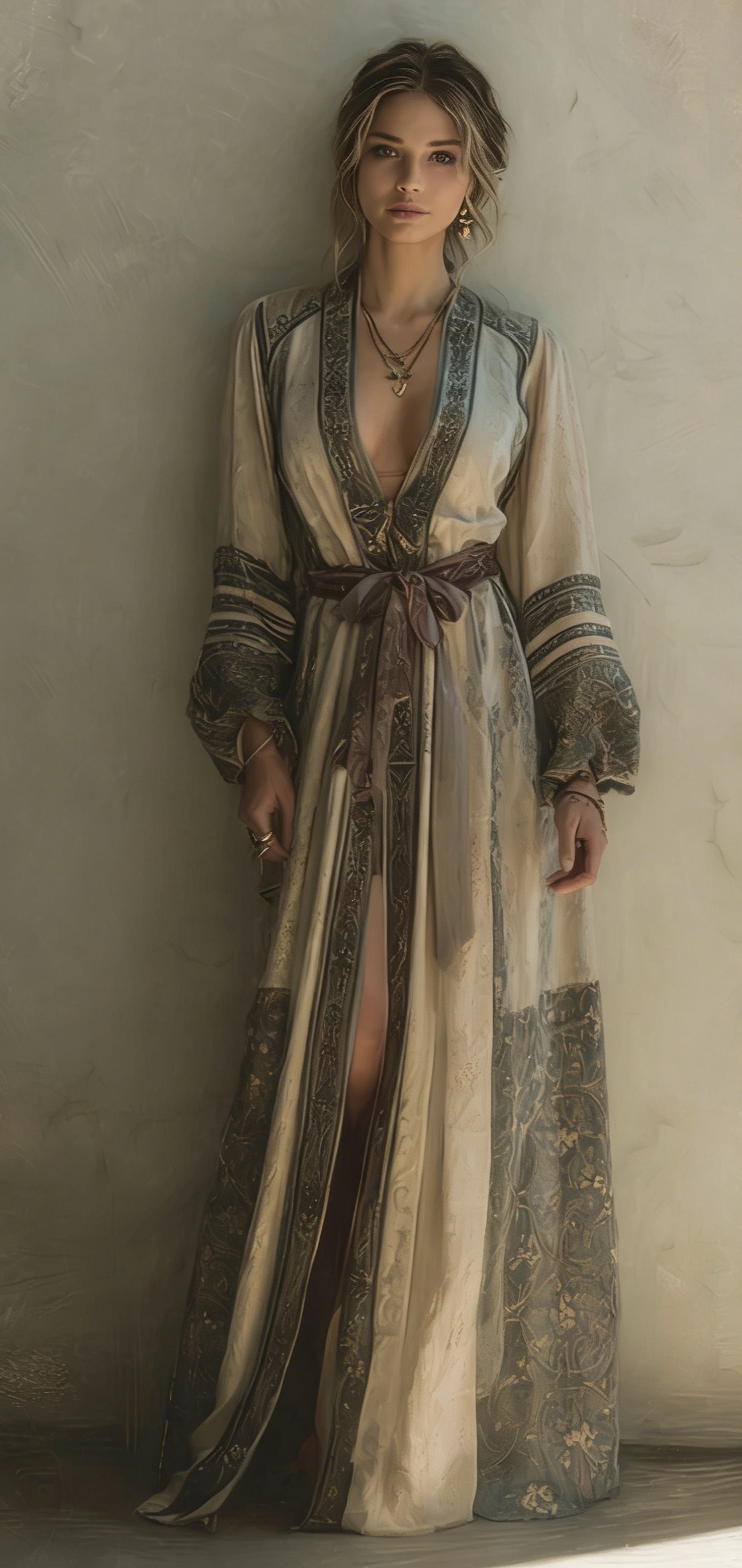 Elegant and comfortable cotton Christmas-themed robe (with belt)