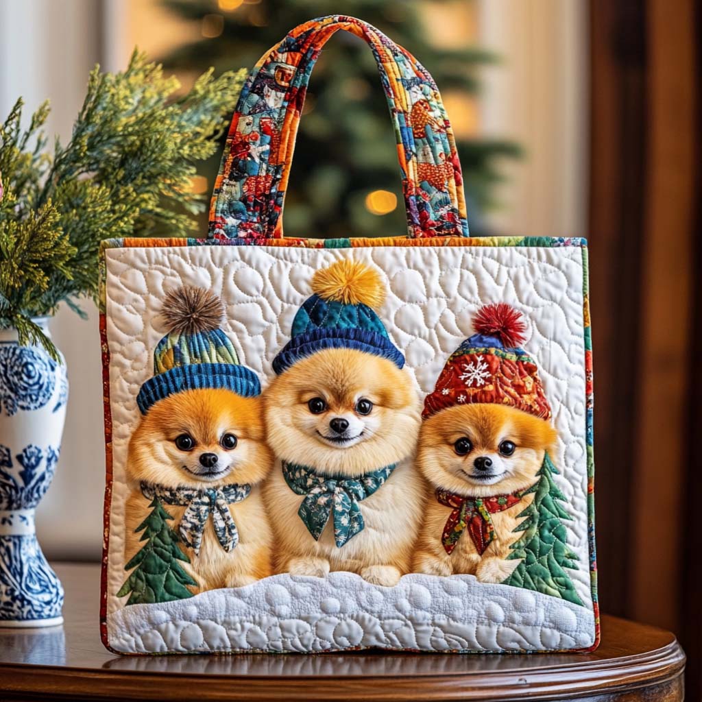 Pomeranian Quilted Tote Bag