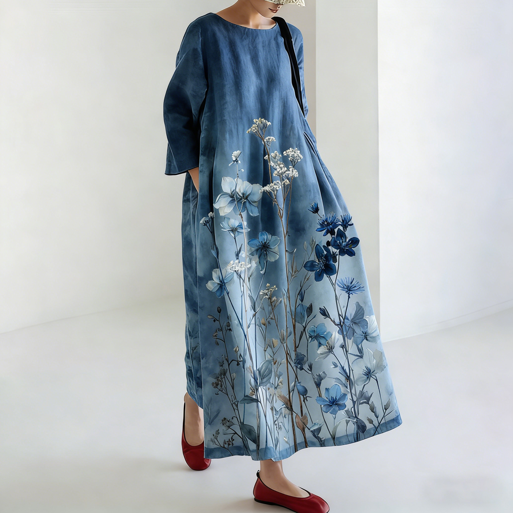 Japanese-style Tie-dye Floral Print Dress