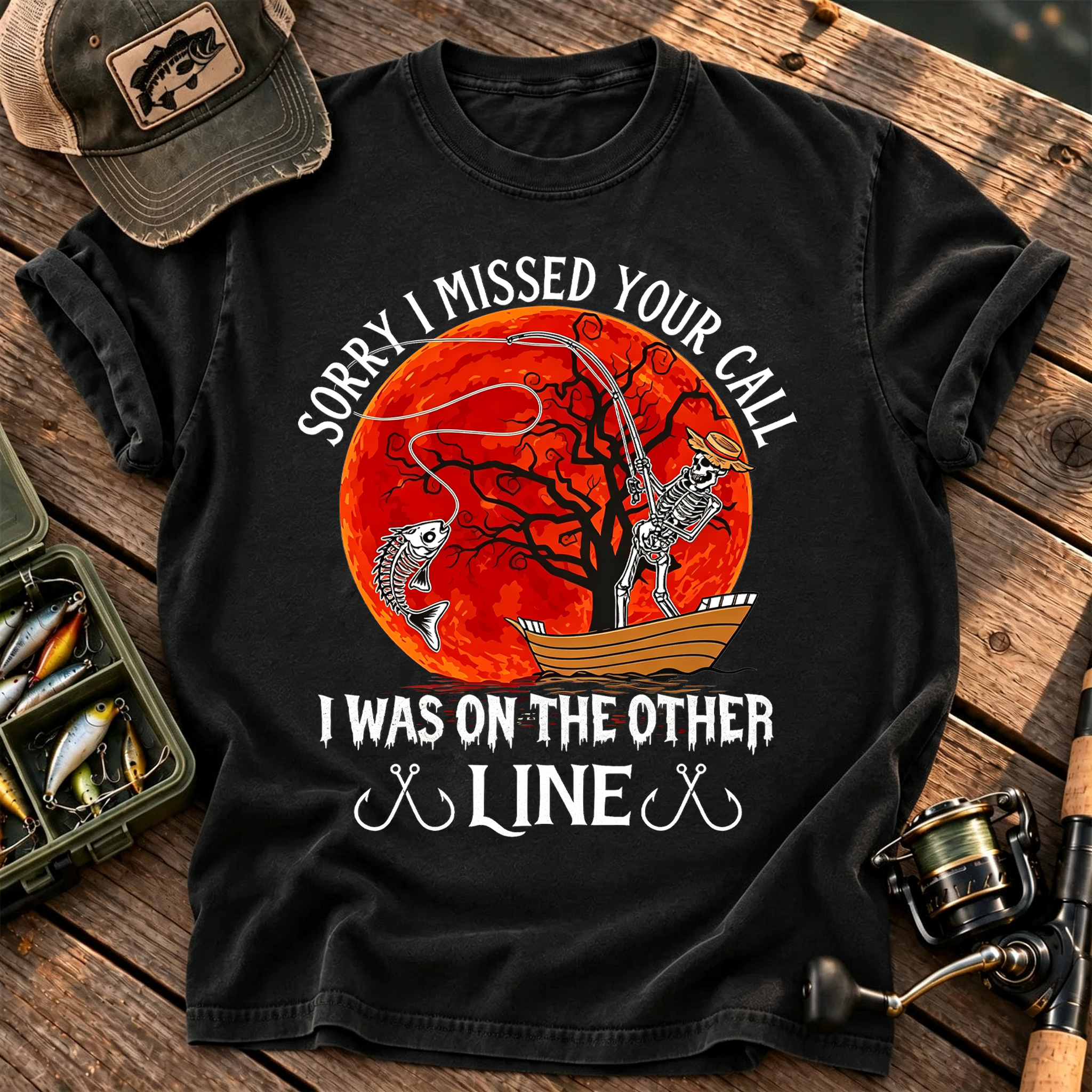 Haunted Lakes And Hooked Fish For Halloween Anglers Classic T-shirt 