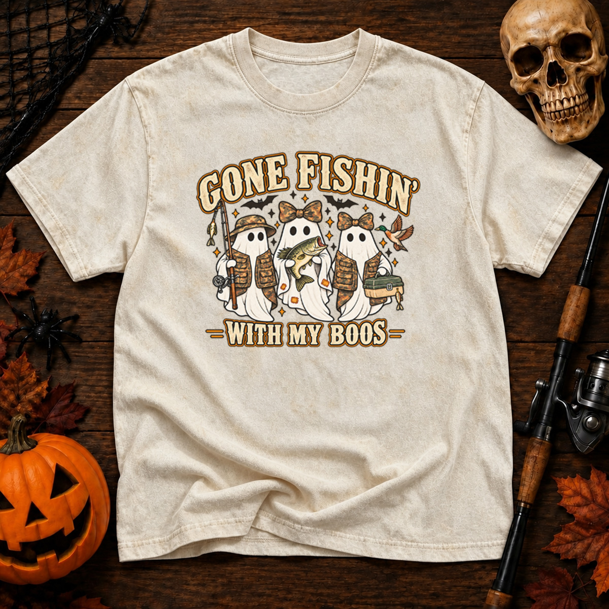 Gone Fishin' With My Boos Washed T-Shirt