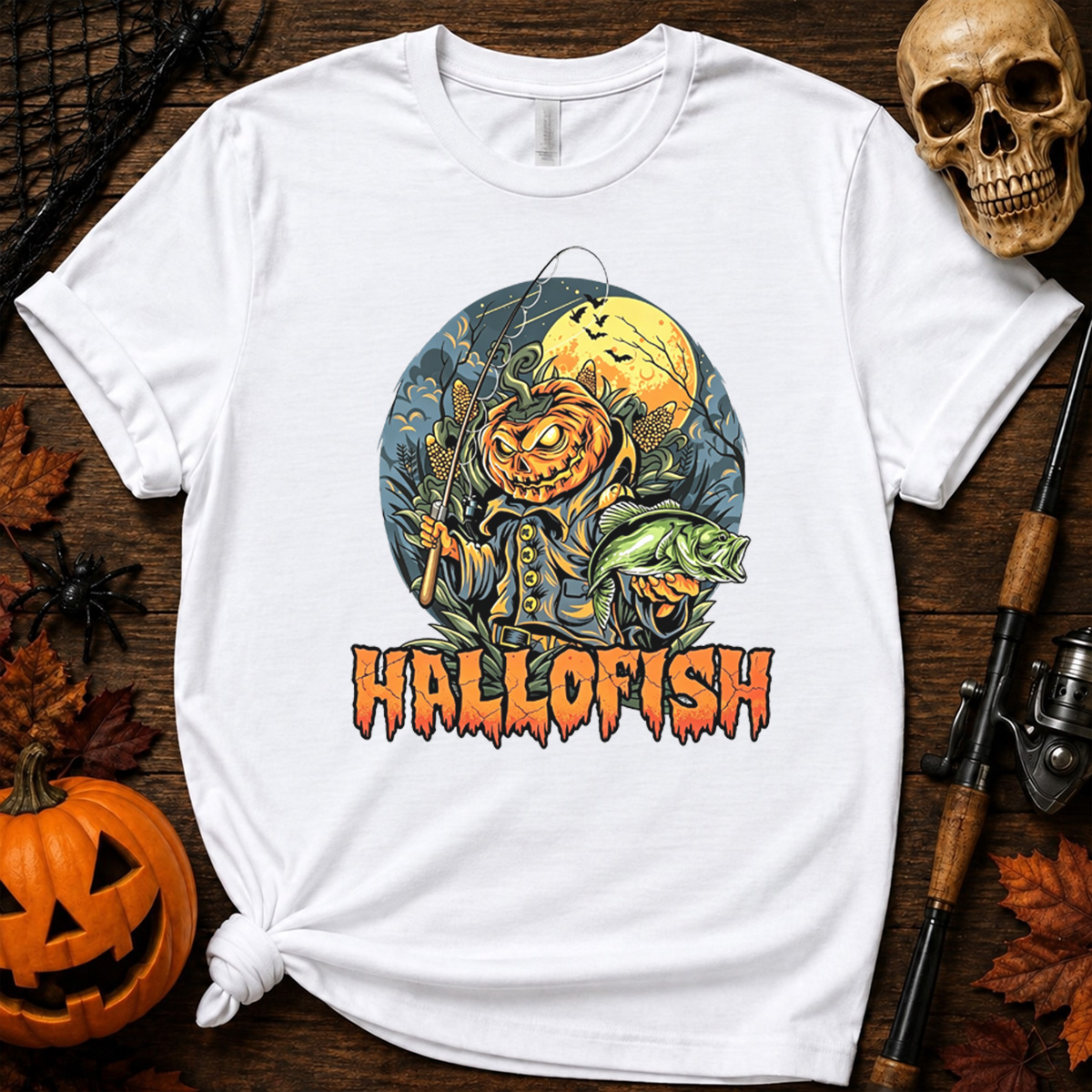 Fishing Pumpkin Halloween Classic T-shirt 