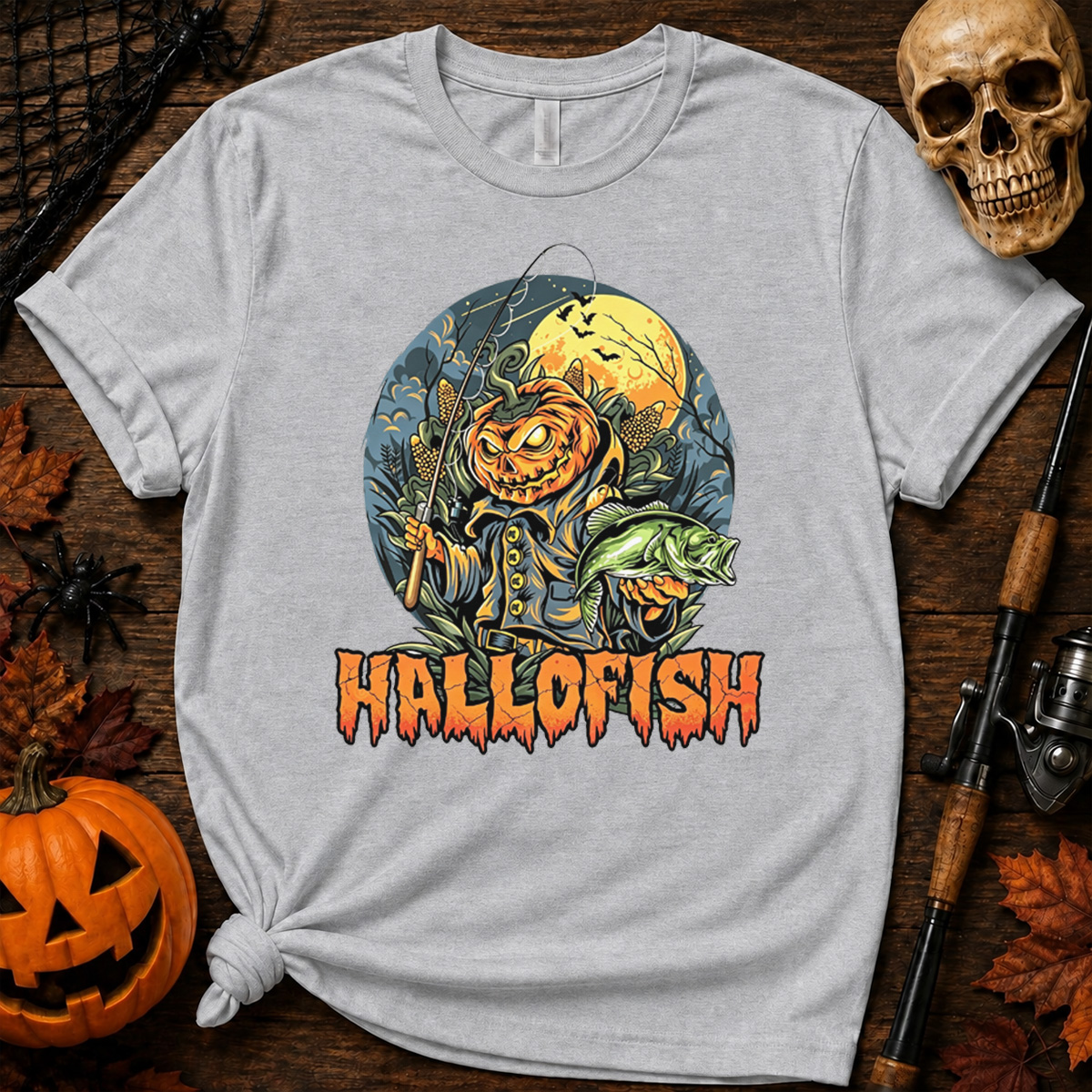 Fishing Pumpkin Halloween Classic T-shirt 