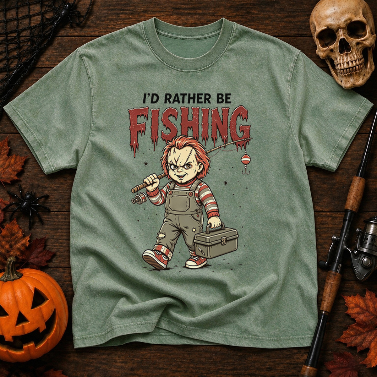 I'd Rather Be Fishing Washed T-Shirt