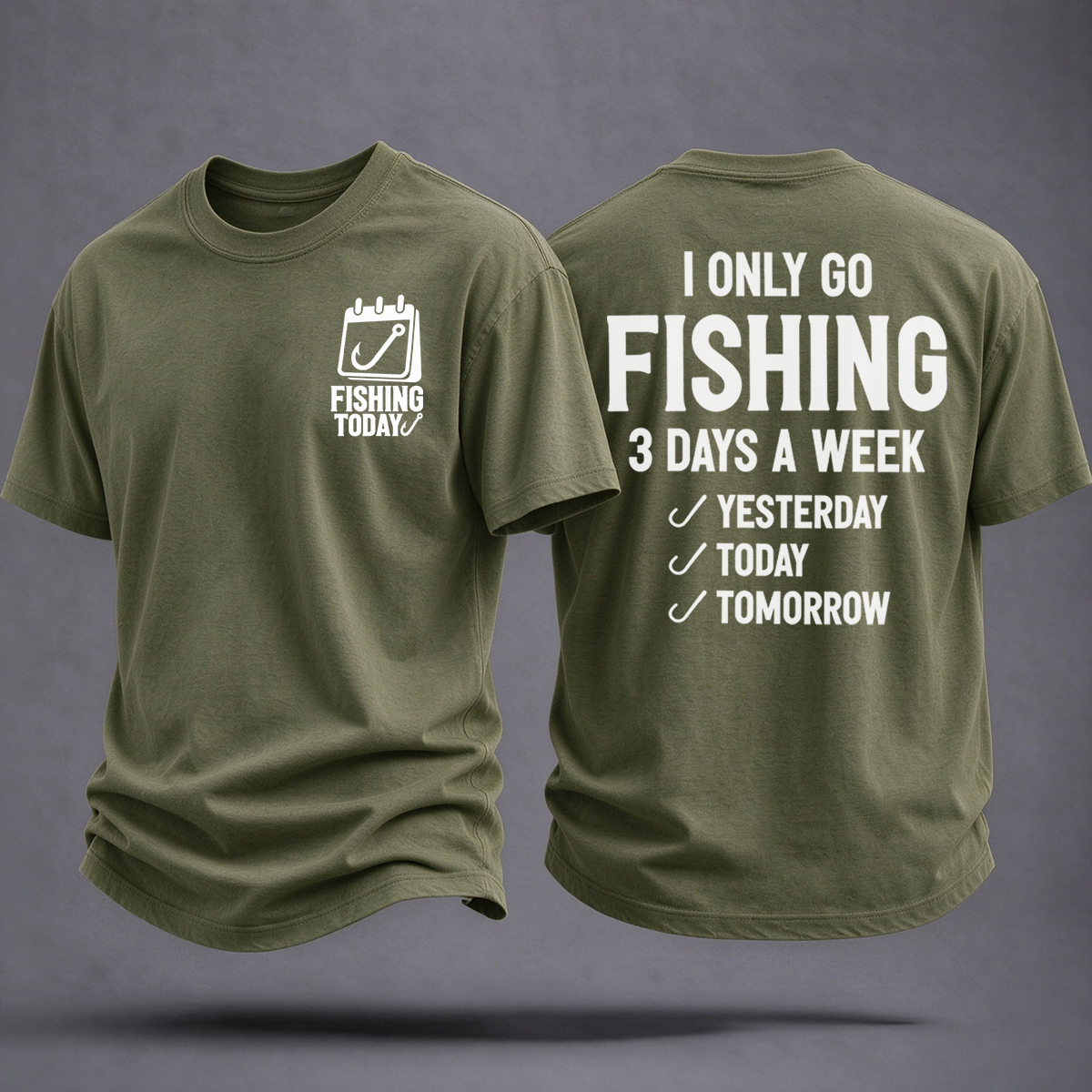 I Fish 3 Days A Week Printed Classic T-shirt
