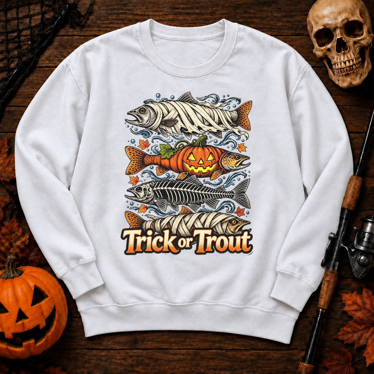 Halloween Trick or Trout Sweatshirt