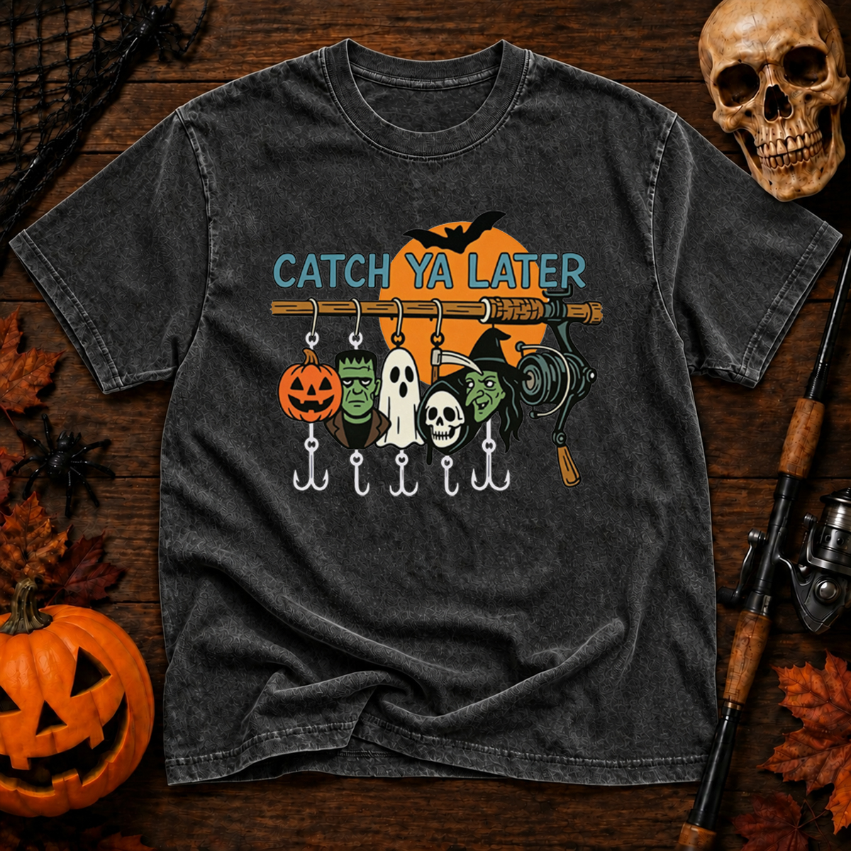 Retro Halloween Ghost Washed T-Shirt