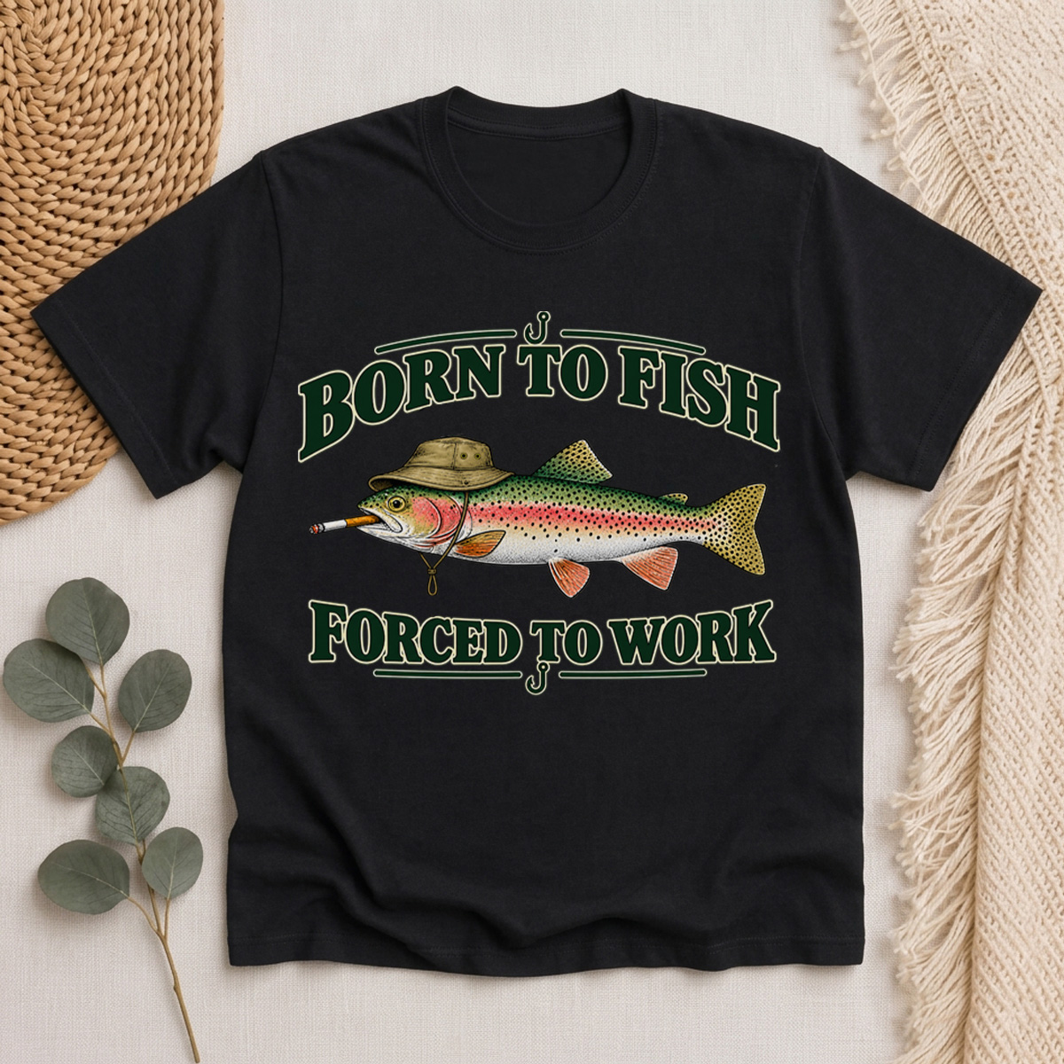 Born to Fish Forced to Work Classic T-Shirt
