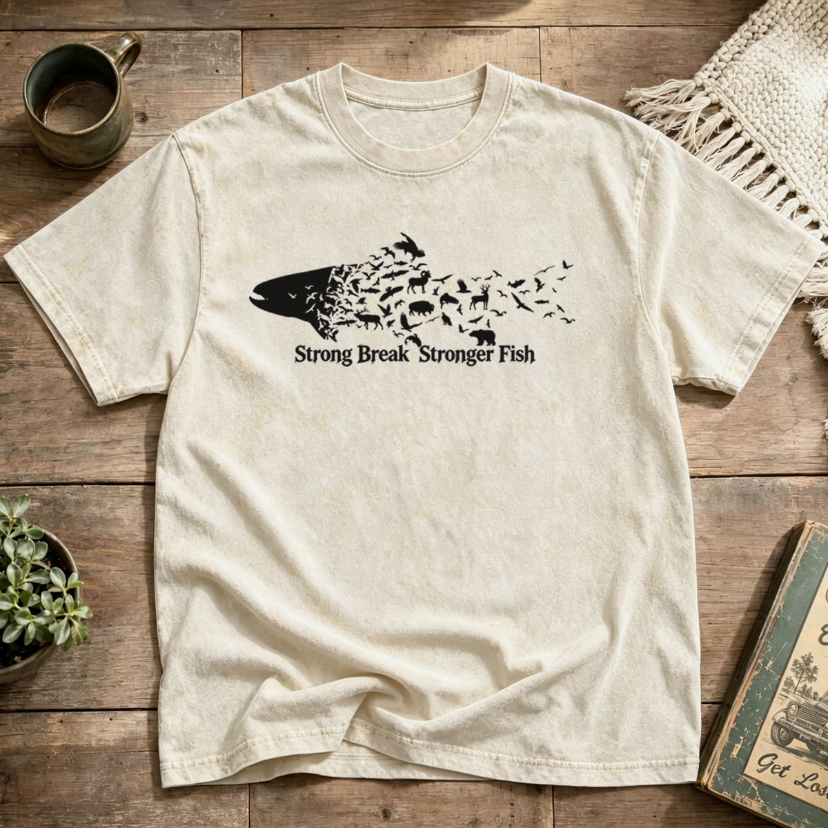 Strong Break Stronger Fish Washed T-Shirt