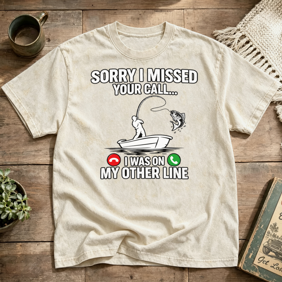 SORRY I MISSED YOUR CALL I WAS ON MY OTHER LINE Washed T-Shirt