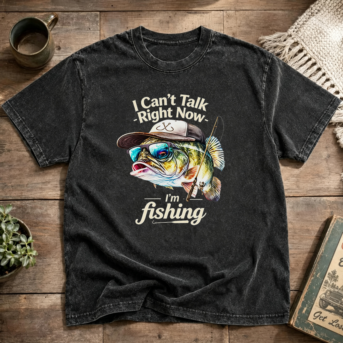 Retro Bass Fisherman Washed T-Shirt
