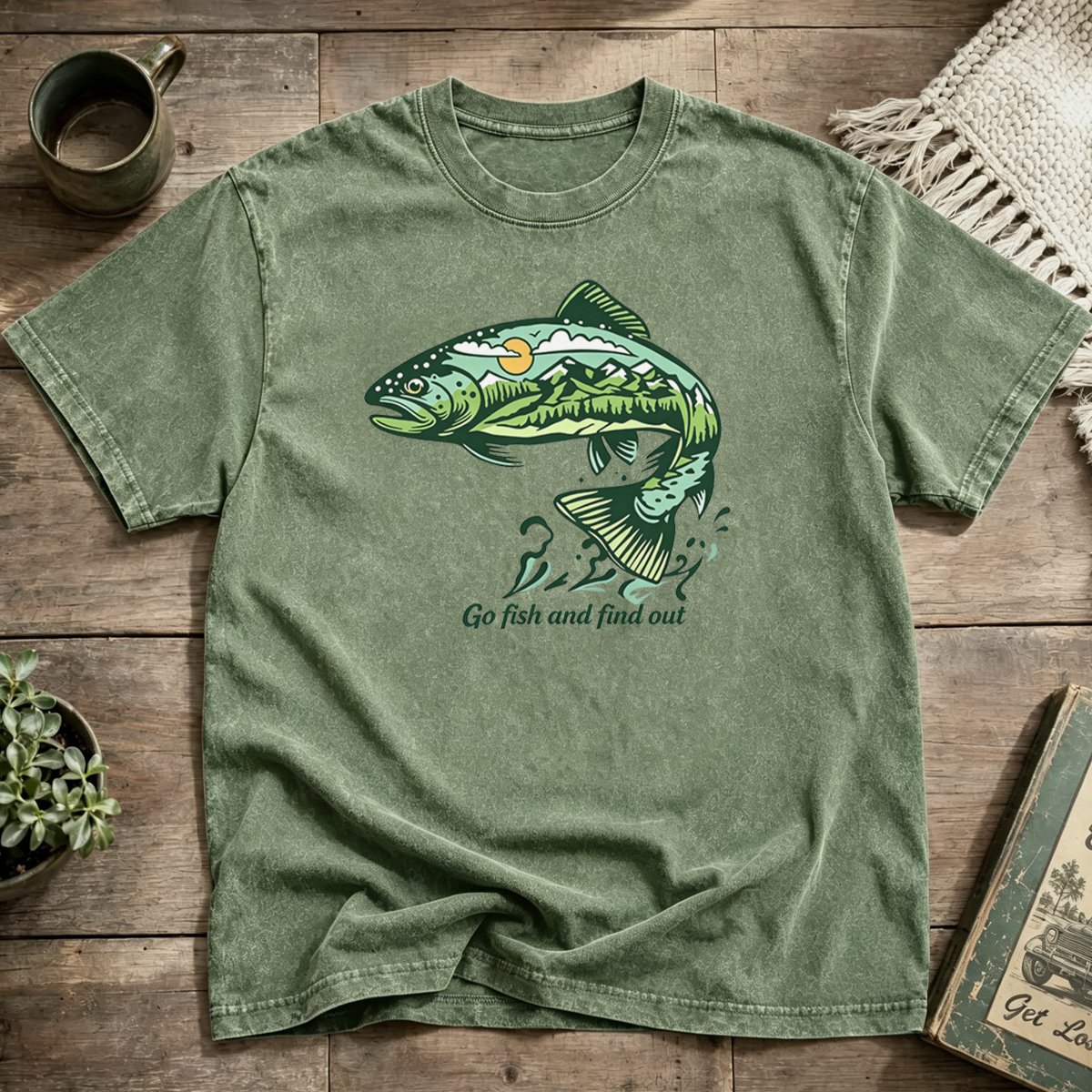 Go fish and find out Washed T-Shirt