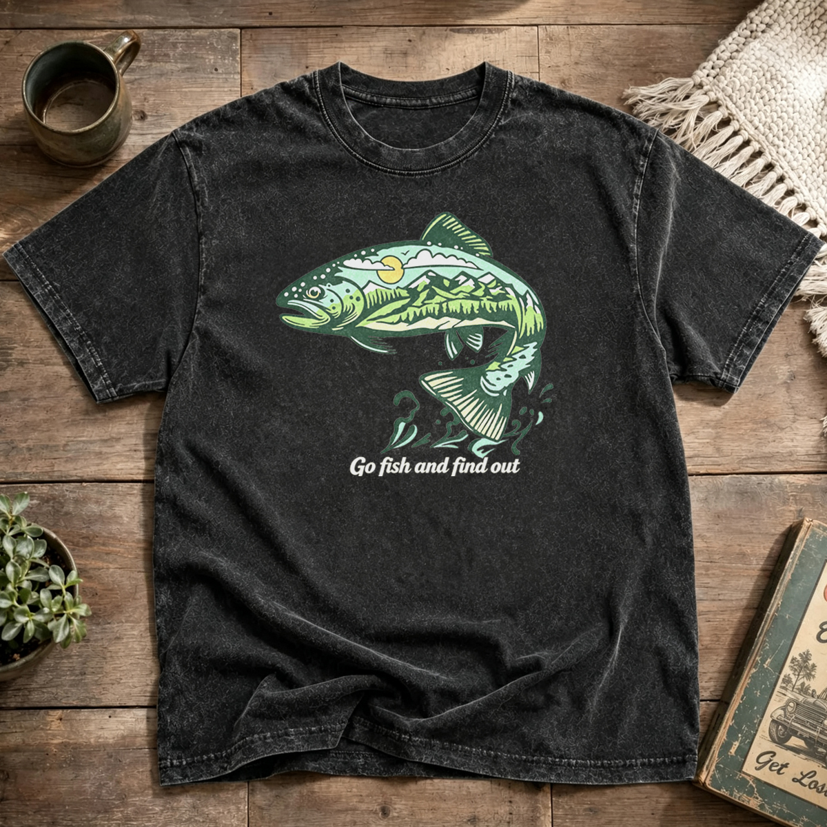 Go fish and find out Washed T-Shirt