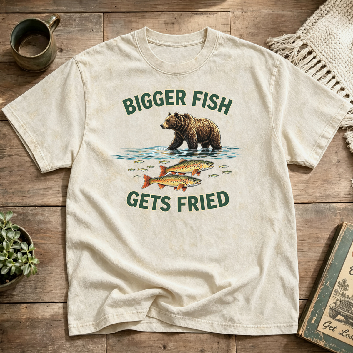 Bigger Fish Gets Fried Washed T-Shirt