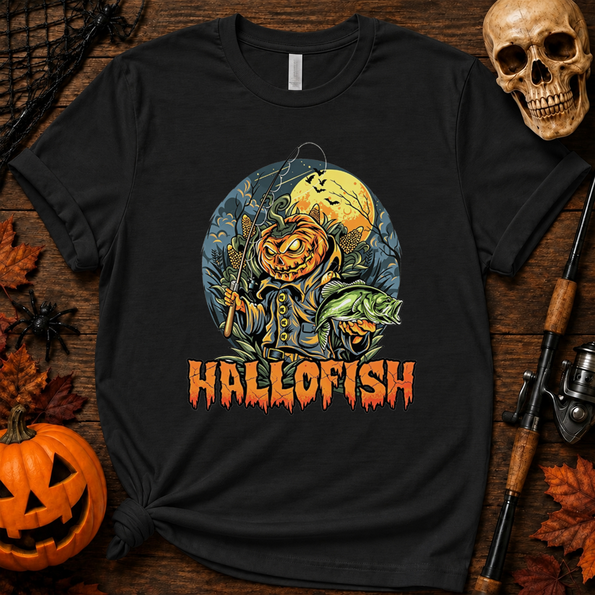 Fishing Pumpkin Halloween Classic T-shirt 