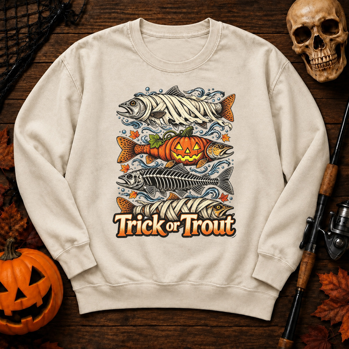 Halloween Trick or Trout Sweatshirt