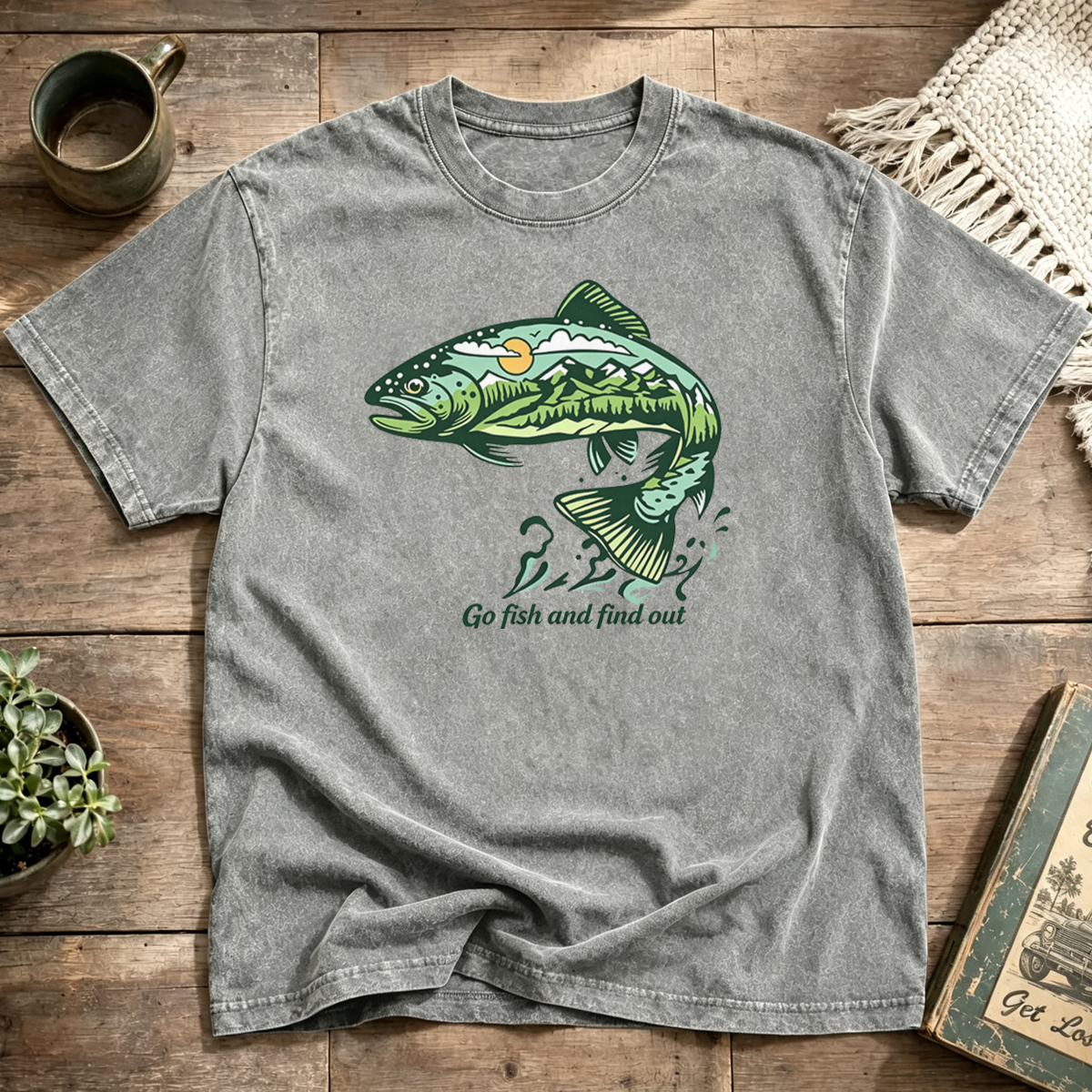 Go fish and find out Washed T-Shirt