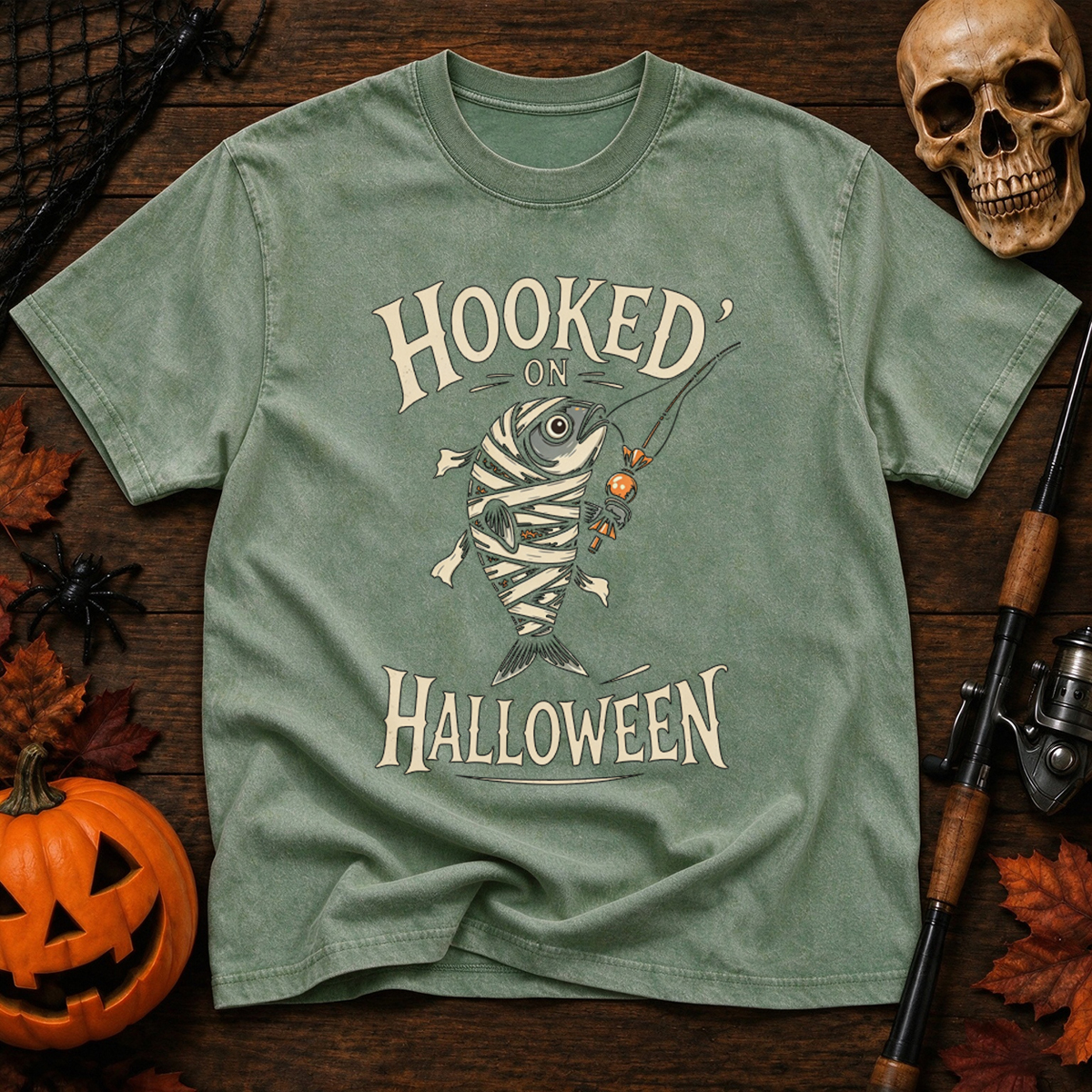 Hooked on Halloween Washed T-Shirt
