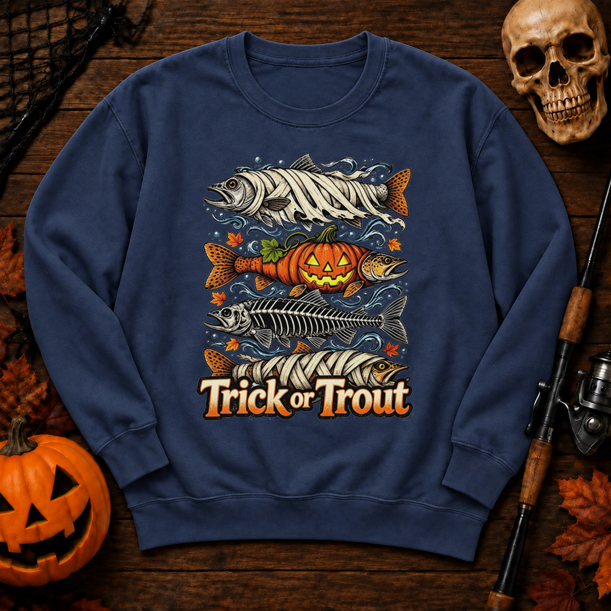 Halloween Trick or Trout Sweatshirt