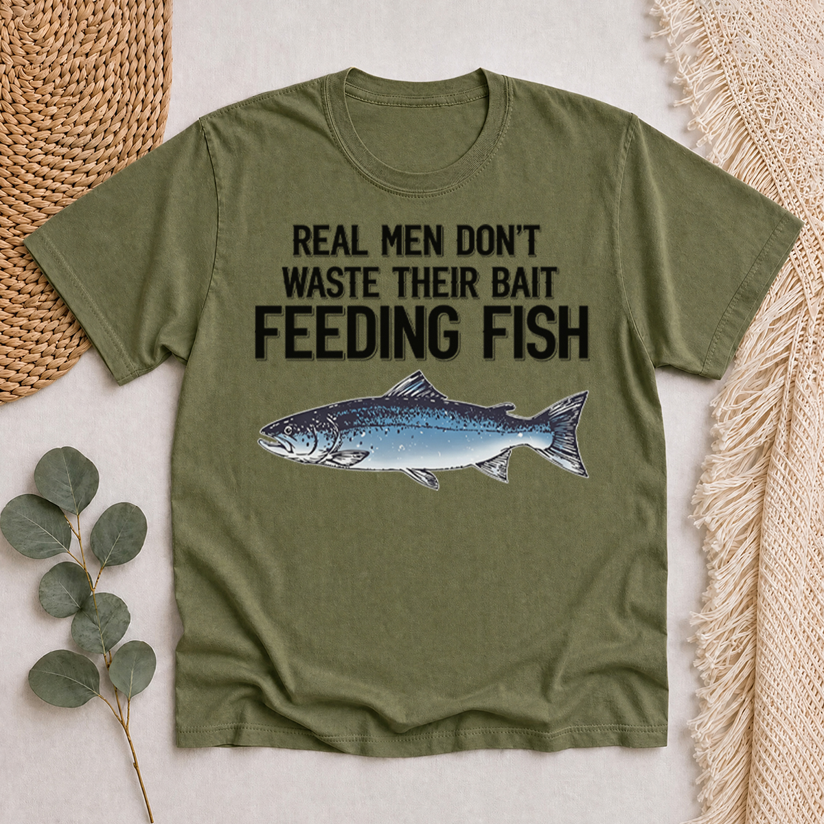 Real Men Don't Waste Their Bait Feeding Fish Classic T-Shirt