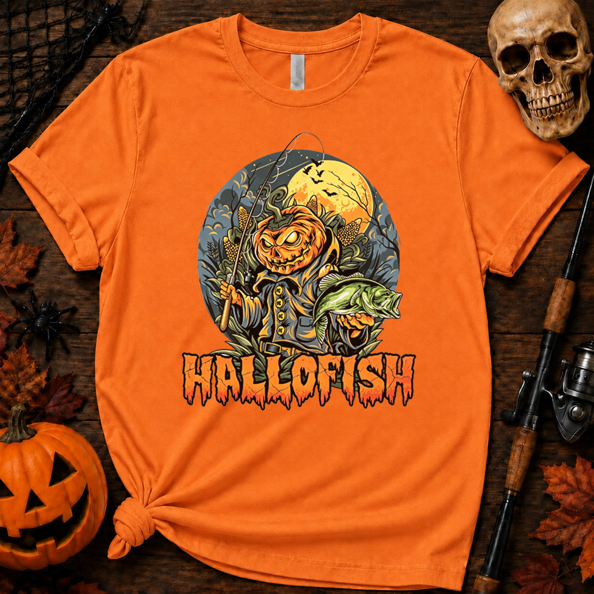 Fishing Pumpkin Halloween Classic T-shirt 