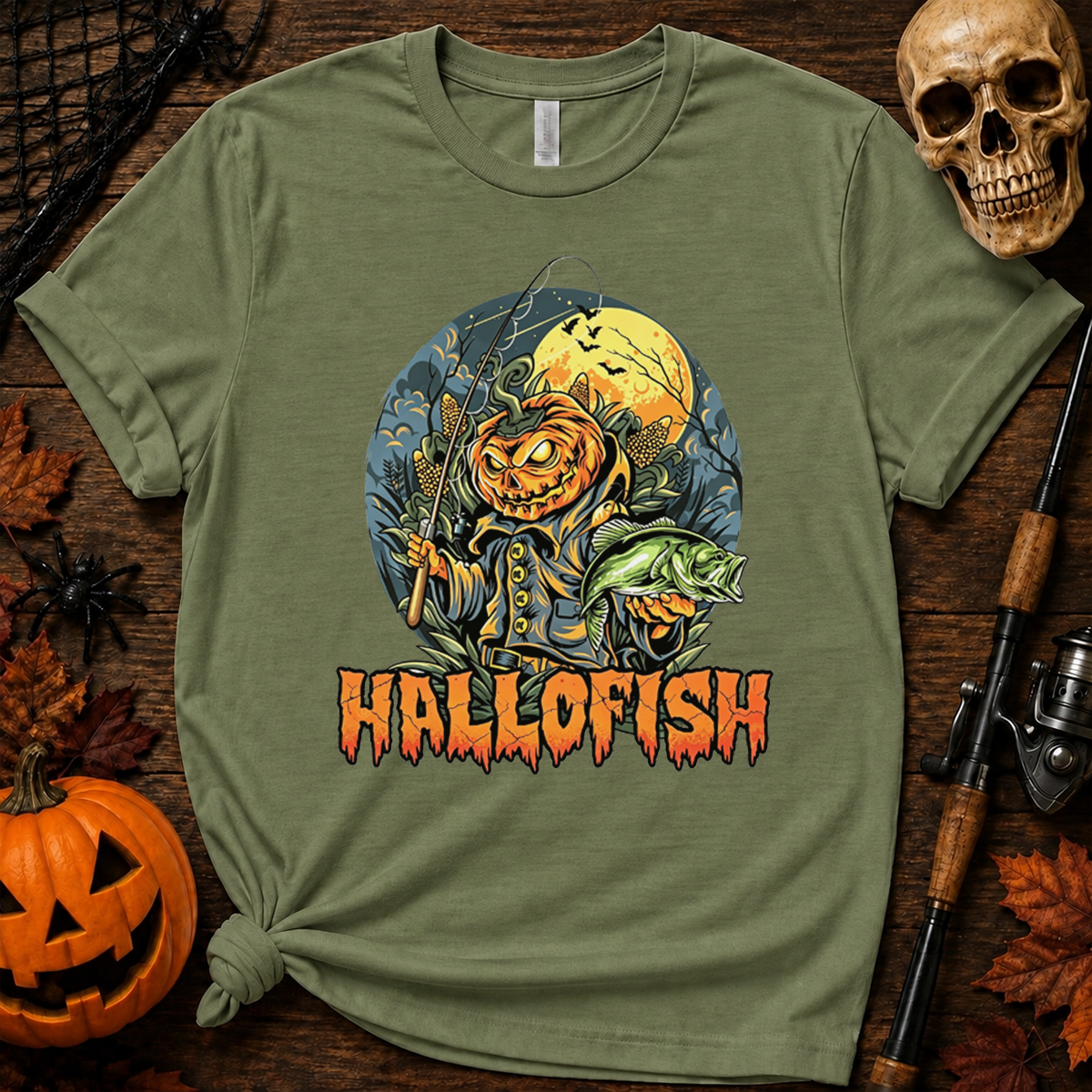 Fishing Pumpkin Halloween Classic T-shirt 