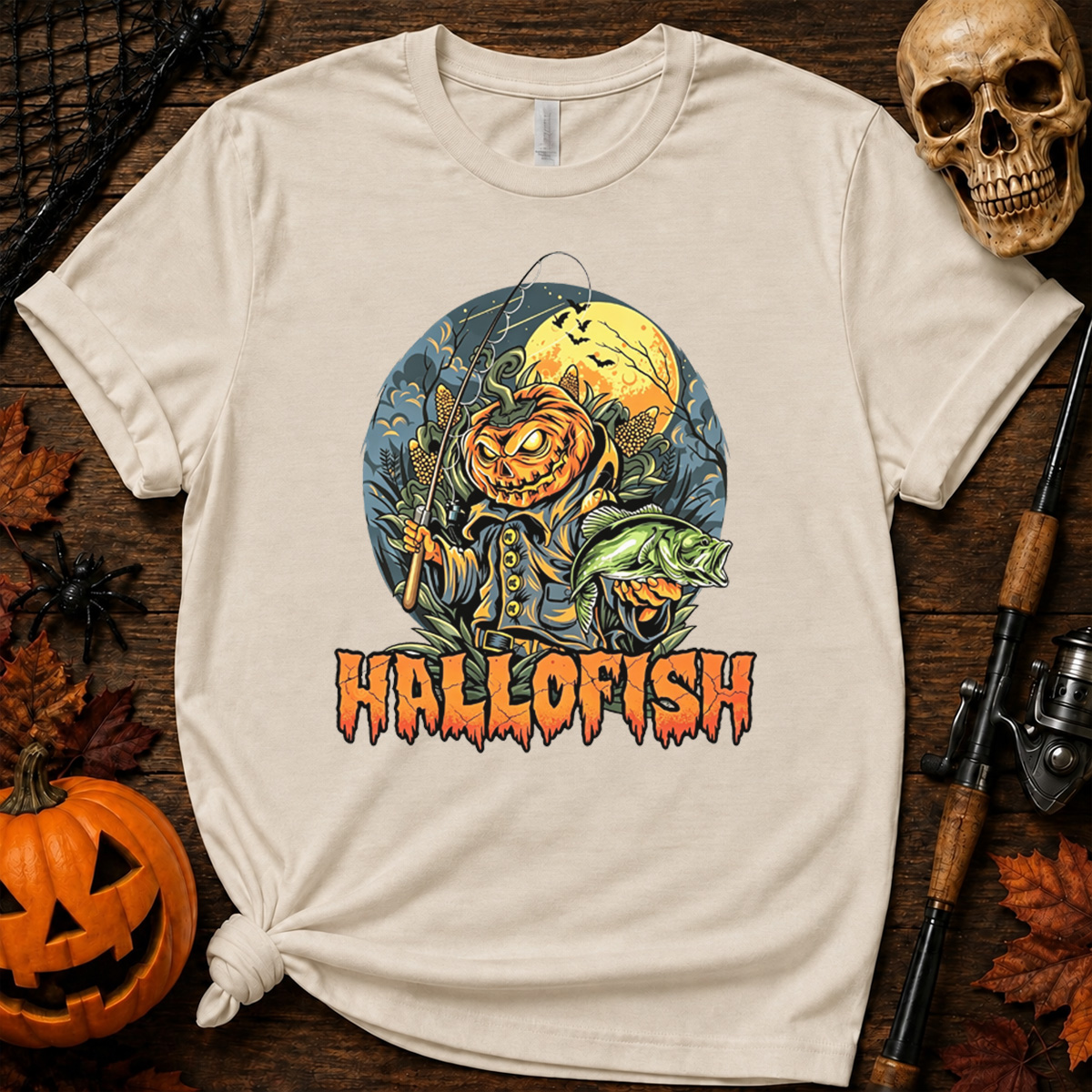 Fishing Pumpkin Halloween Classic T-shirt 