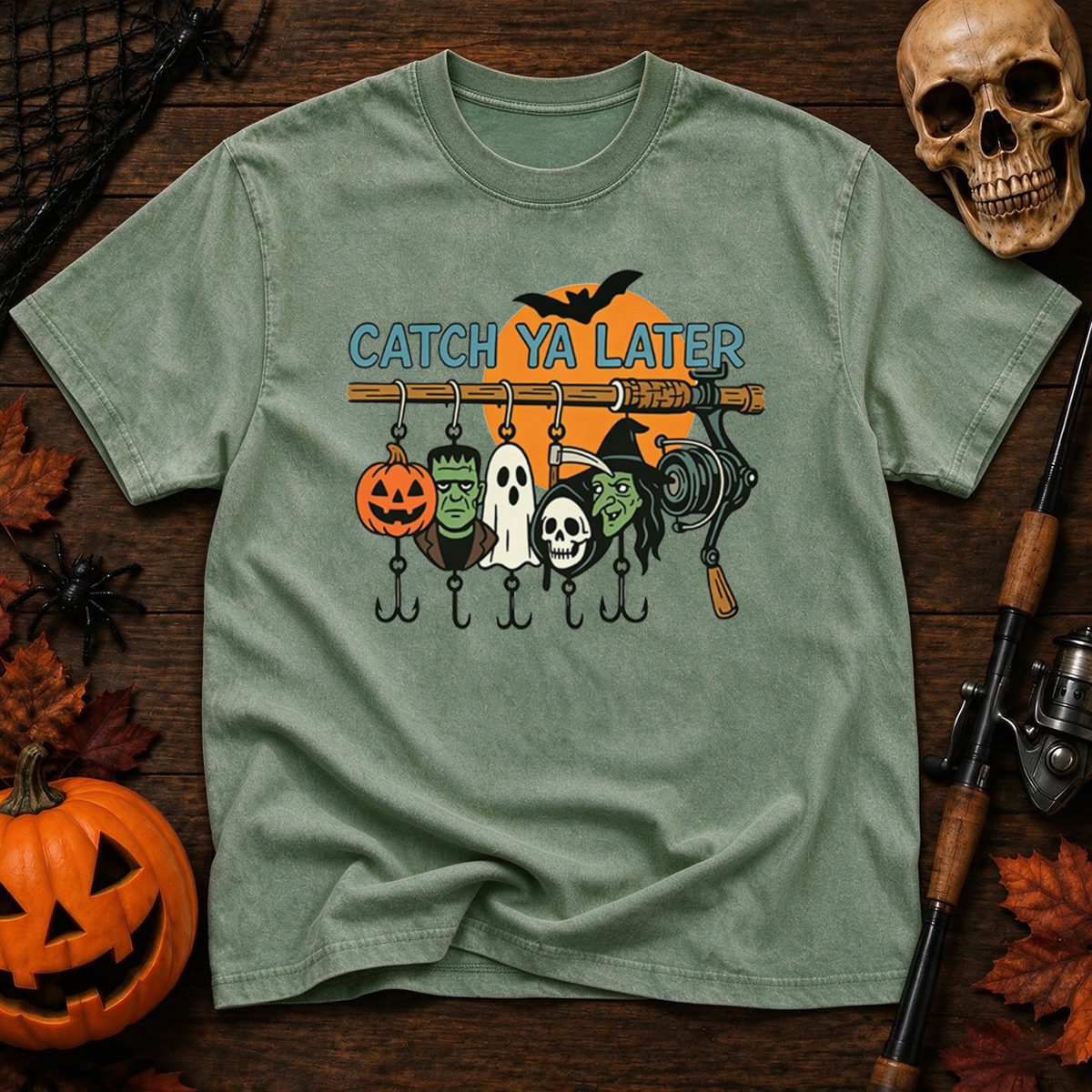 Retro Halloween Ghost Washed T-Shirt