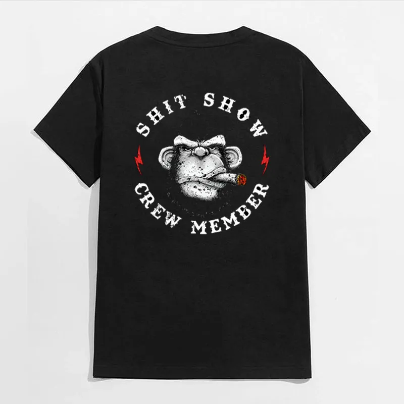 SHIT SHOW CREW MEMBER Black Print T-Shirt