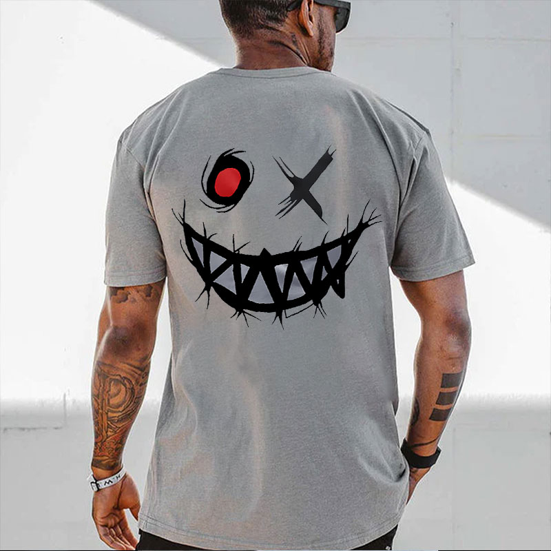 Evil Emoji Graphic White Print Men's T-shirt