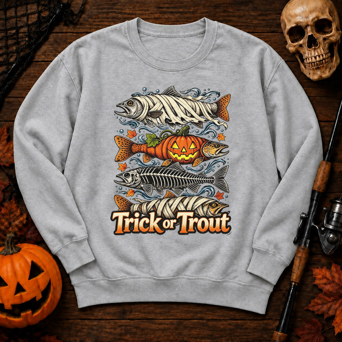 Halloween Trick or Trout Sweatshirt