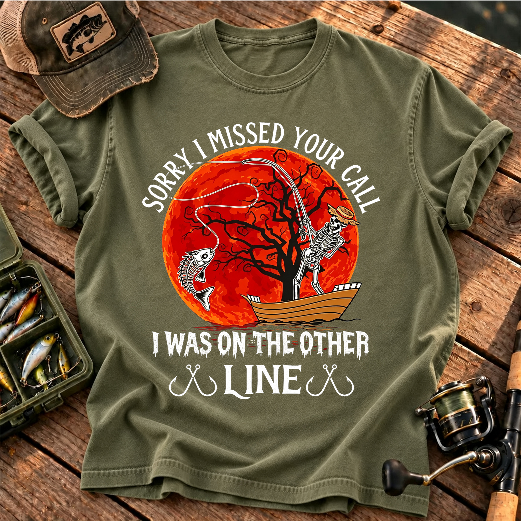 Haunted Lakes And Hooked Fish For Halloween Anglers Classic T-shirt 