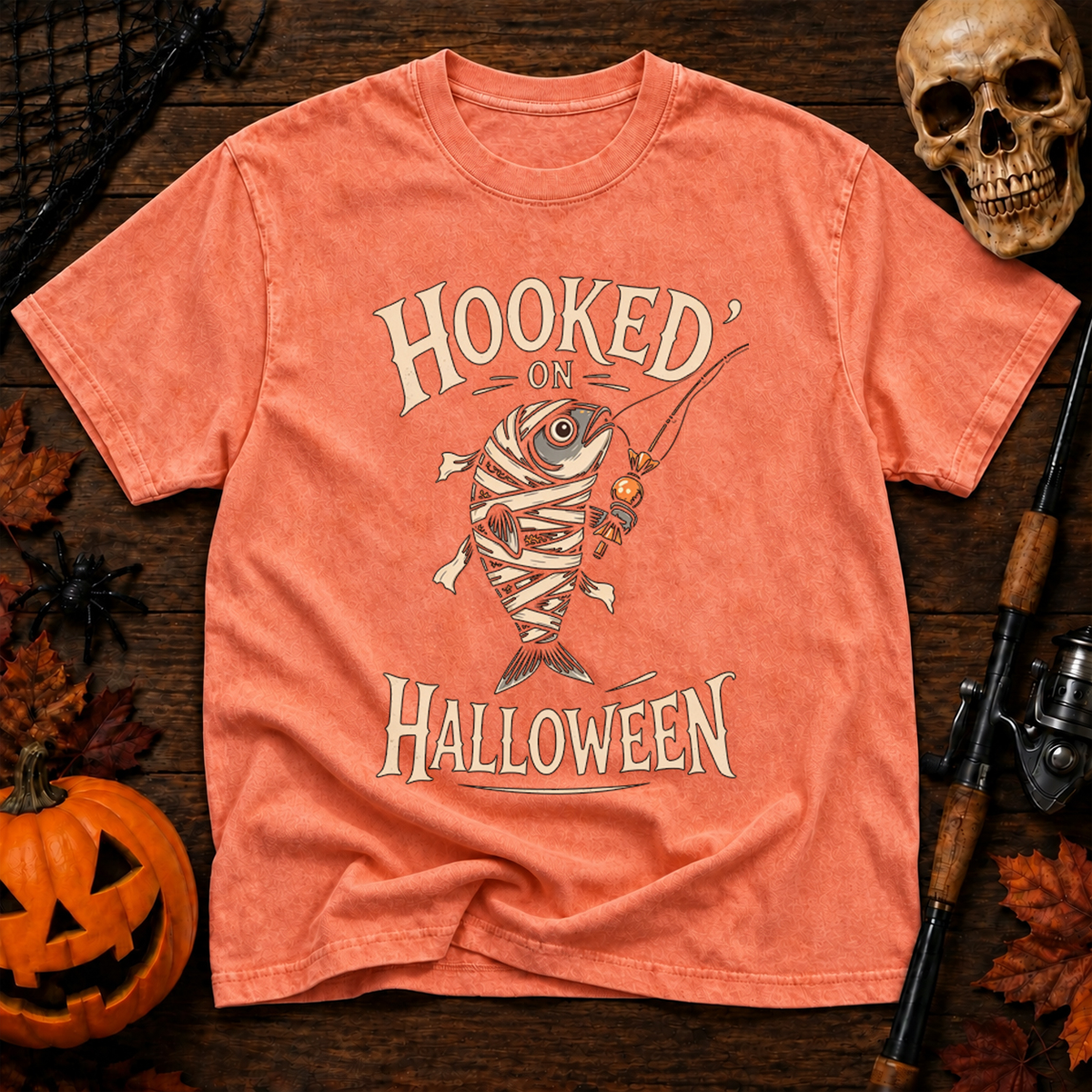 Hooked on Halloween Washed T-Shirt
